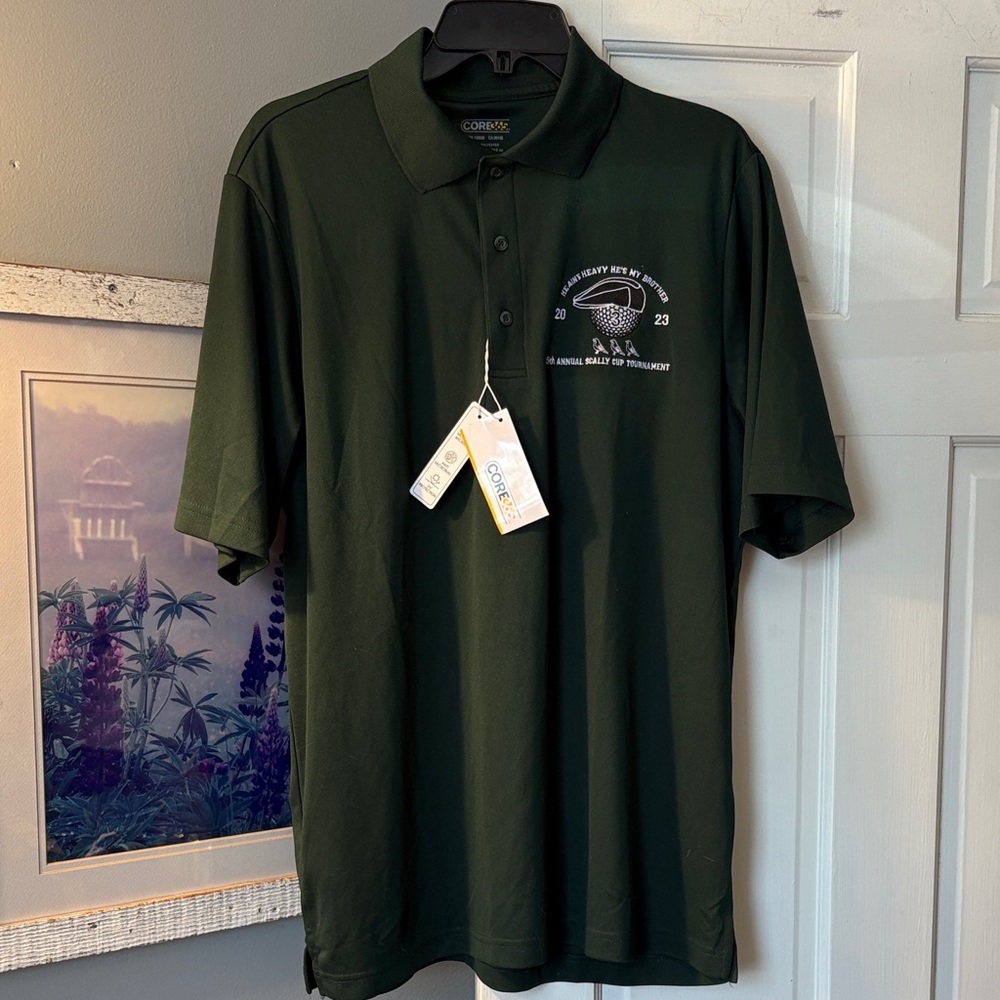 Core 365 large Irish scaly cap golf polo. NWT!!